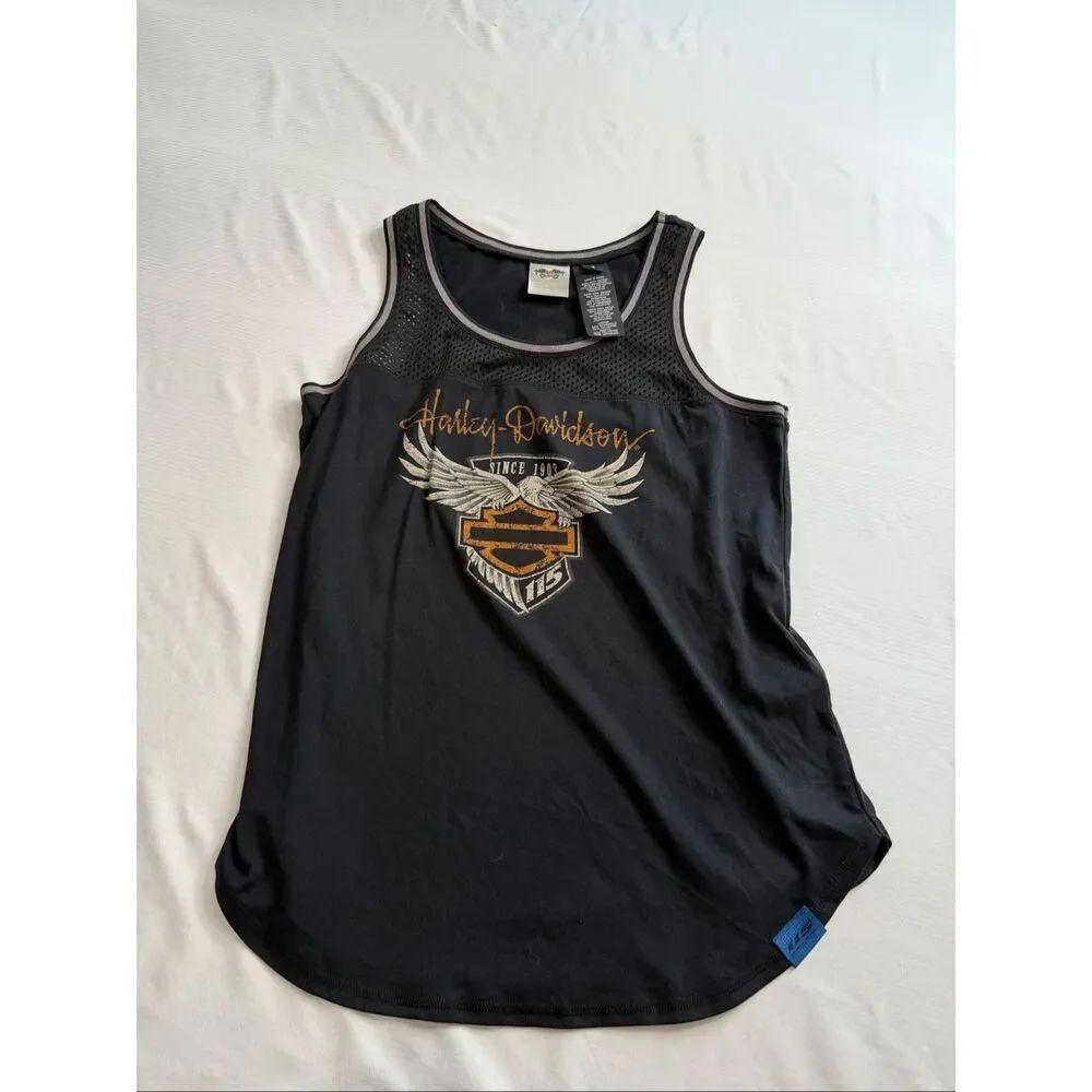 Harley Davidson Women’s 115th Anniversary Black Tank Top Size Small